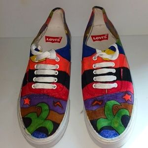 Levi Strauss Cactus Star design sneakers 9.5 size men's Canvas lace up comfort